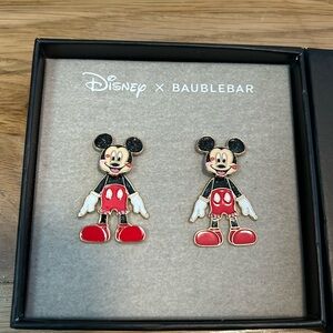 Disney x Baublebar Mickey Mouse earrings valentine kisses NWT